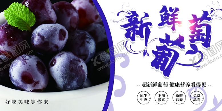 编号：99118106250206041913【酷图网】源文件下载-新鲜葡萄展板