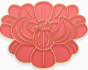 牡丹花卉logo封面简约分层
