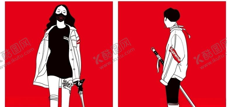 编号：83537706301557509532【酷图网】源文件下载-卡通人物潮牌元素