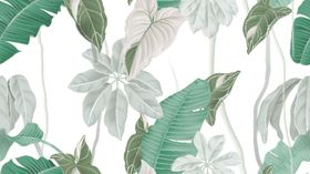 数码印花叶子无缝植物纹卉朵