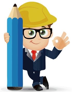 卡通安全帽工人铅笔