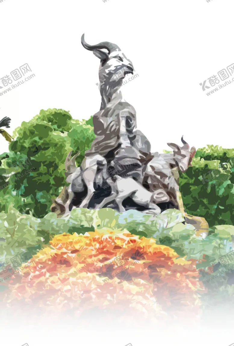 编号：25917904140422097011【酷图网】源文件下载-五羊雕塑