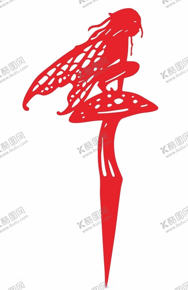 编号：63342806300431572571【酷图网】源文件下载-红色剪纸风精灵形象