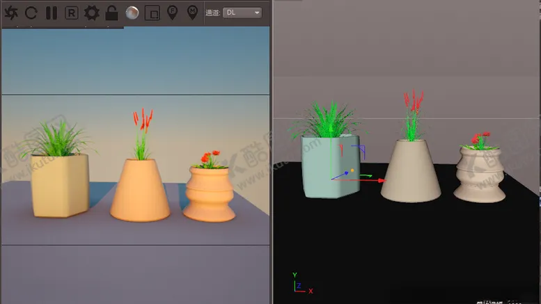 编号：84226401261604137545【酷图网】源文件下载-c4d植物花盆