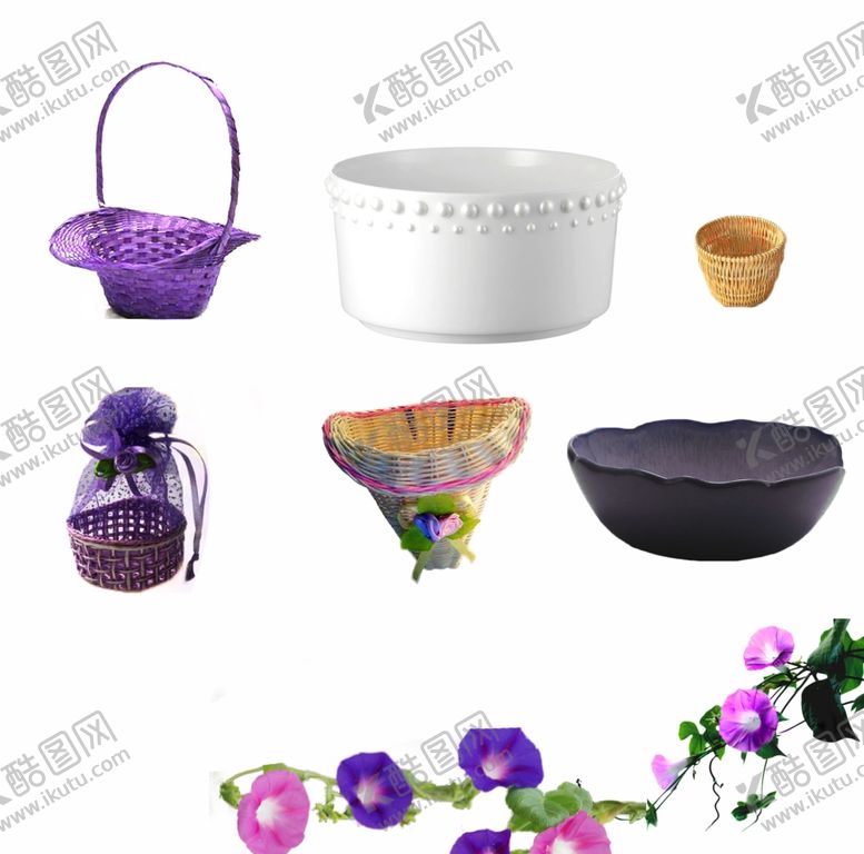 编号：54130609281305376773【酷图网】源文件下载-果篮免扣野花素材