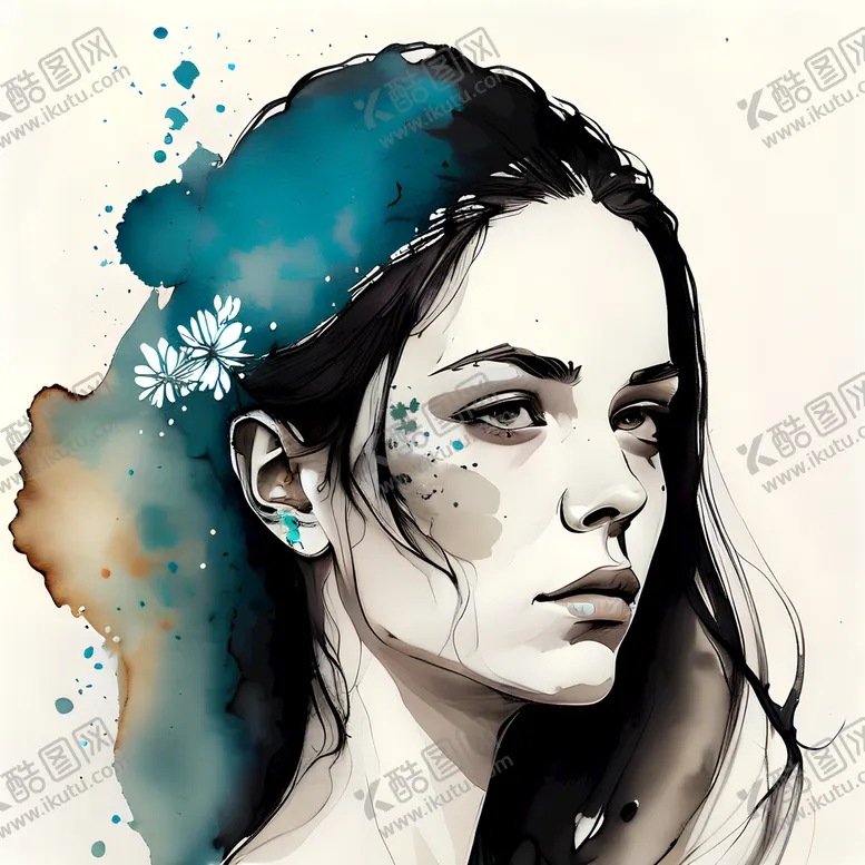 编号：22508710180751394887【酷图网】源文件下载-美女头像插画