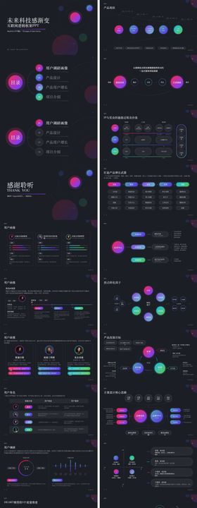 50页未来科技感互联网逻辑框架PPT