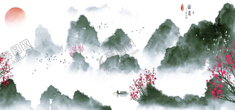 编号：87672007071633344609【酷图网】源文件下载-中国风新中式山水画