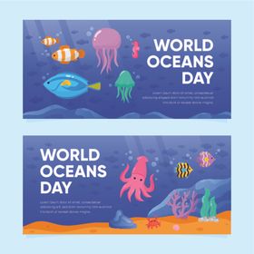 世界海洋日海洋生物插画