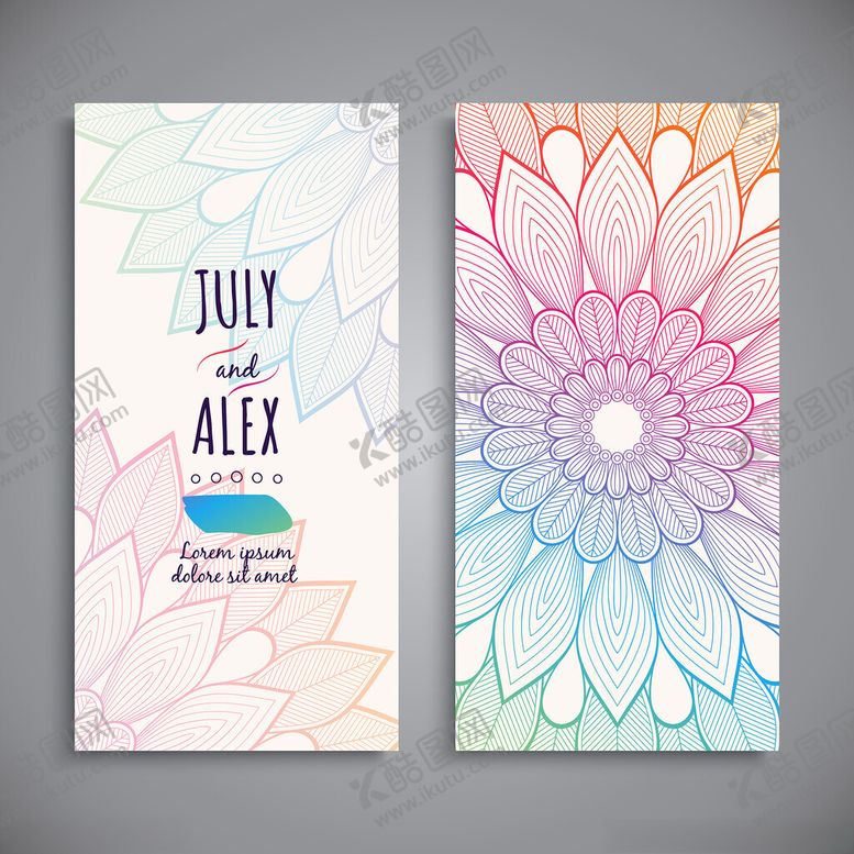 编号：90102910310430166698【酷图网】源文件下载-花卉主题婚礼请柬设计