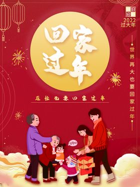 春节过年回家创意宣传海报