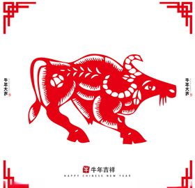 牛年剪纸