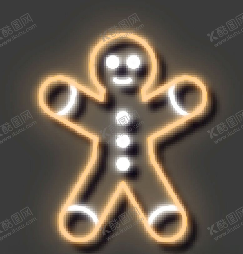 编号：12200510010550343204【酷图网】源文件下载-霓虹灯饼干人