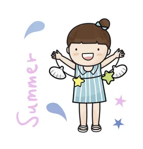 卡通女孩 春运元素