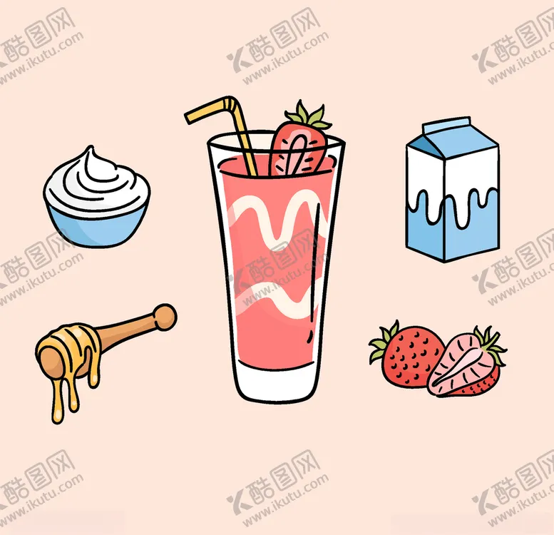 编号：57018606271107091814【酷图网】源文件下载-矢量果汁甜品食物素材