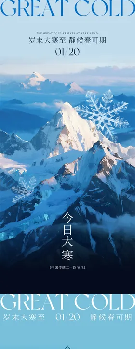 大寒雪景系列海报
