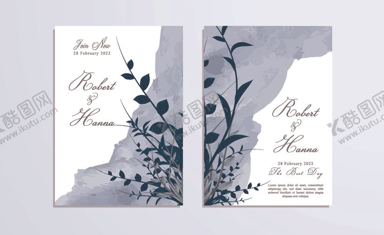 编号：45770210311606075567【酷图网】源文件下载-花卉婚礼请柬