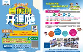 轮滑冰暑假班培训班宣传单页DM