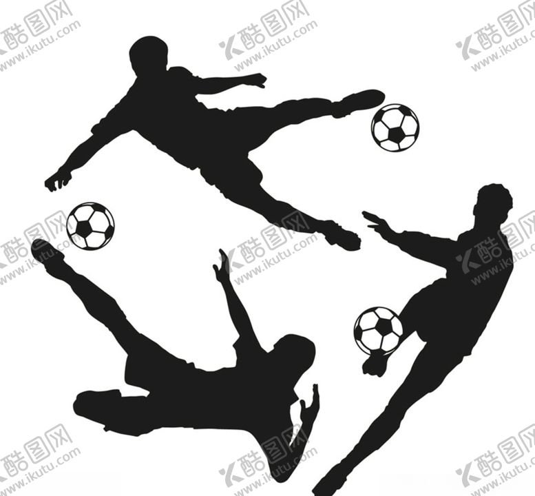编号：87536905090604148937【酷图网】源文件下载-足球运动员剪影