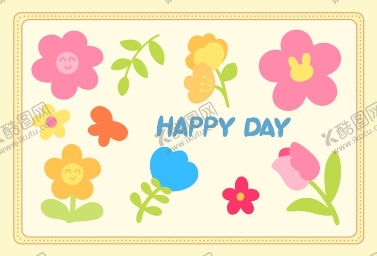 编号：37402711020248304442【酷图网】源文件下载-快乐日花卉图案集合
