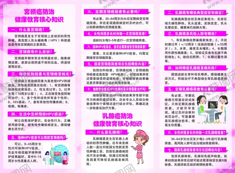 编号：40400904171646559792【酷图网】源文件下载-农村两癌宣传折页