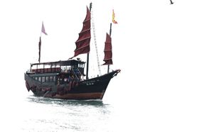 帆船轮船国风古风背景海报素材