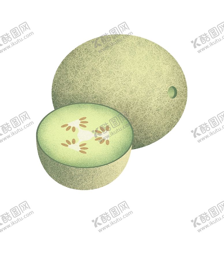 编号：96462806162228007523【酷图网】源文件下载-水果哈密瓜psd免抠素材