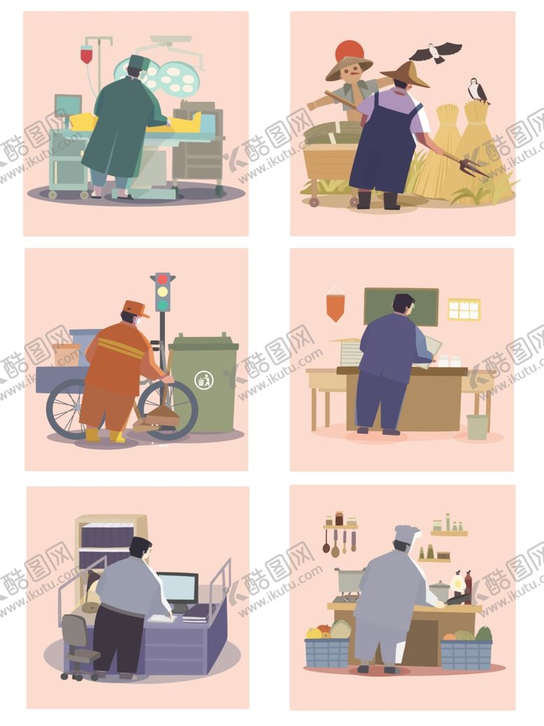 编号：66502306251608249574【酷图网】源文件下载-动物拟人趣味生活场景图