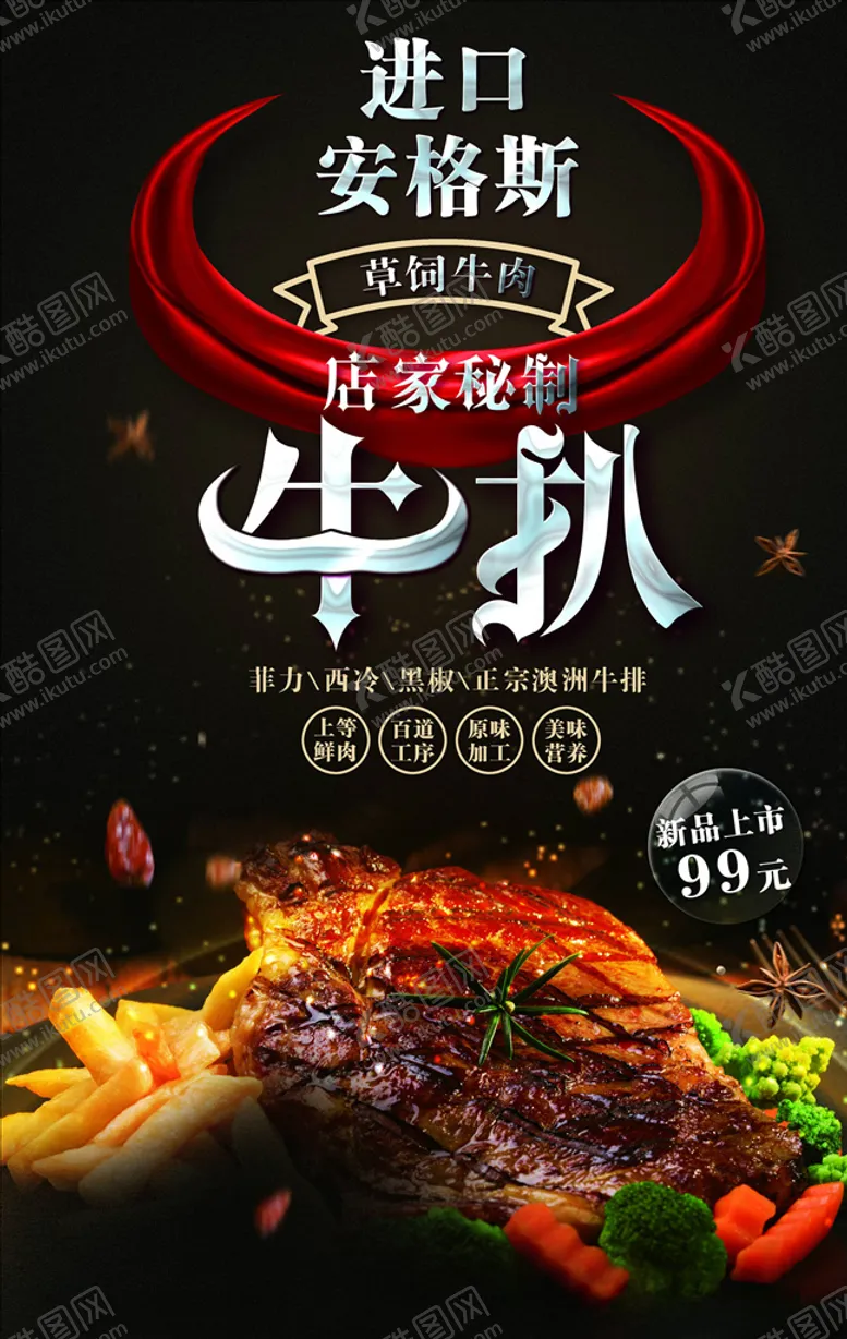 编号：19365004220837248595【酷图网】源文件下载-牛排海报