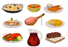 手绘美食韩式料理烧烤主题浓汤