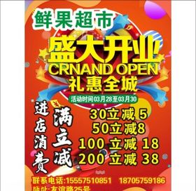 水果店盛大开业海报图片