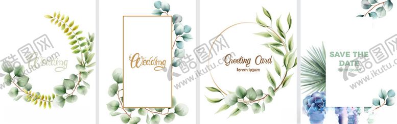 编号：70251604250327337075【酷图网】源文件下载-清新植物风卡片设计素材