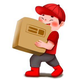 手绘卡通人物快递员