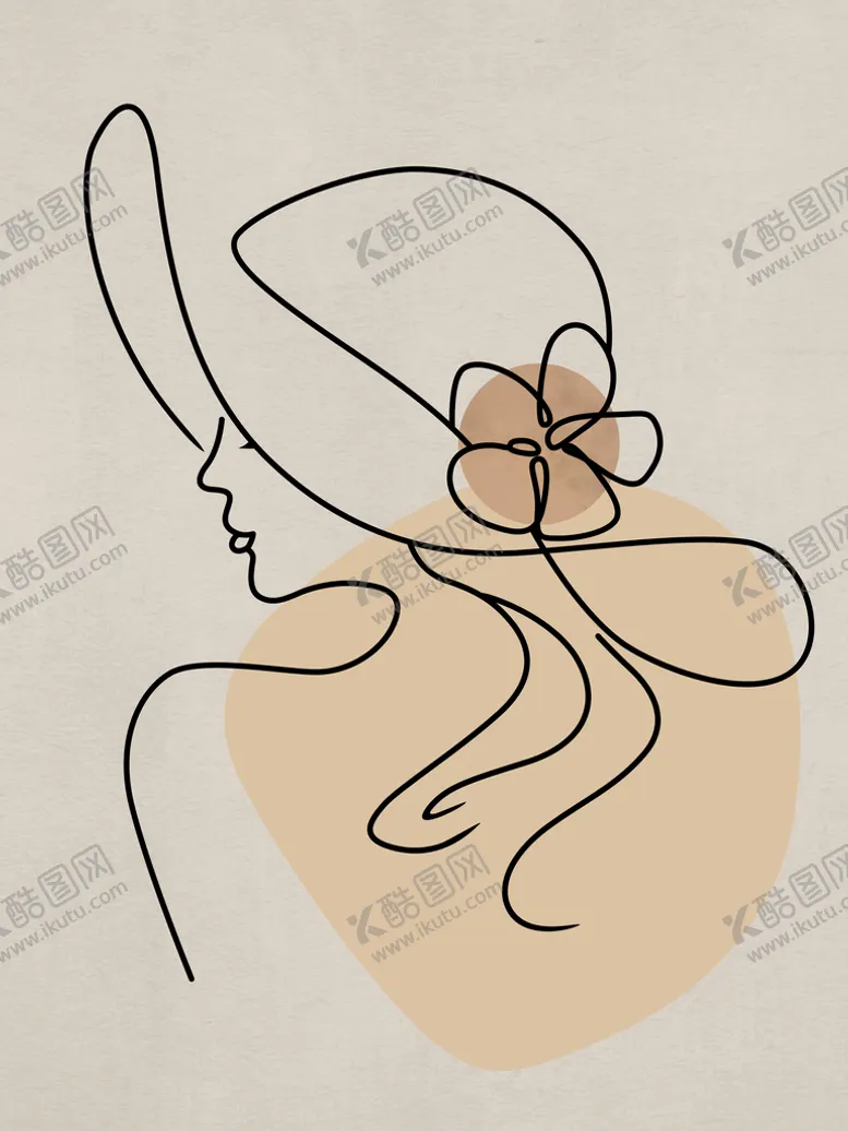 编号：08495609180456309183【酷图网】源文件下载-线条优雅女人装饰画