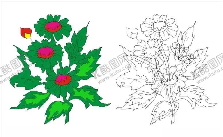 编号：53203806301003536457【酷图网】源文件下载-绿色红花底纹矢量