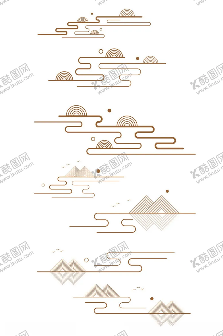 编号：26772802270428418515【酷图网】源文件下载-中国风云纹矢量元素