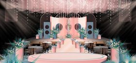 欧式粉色婚礼舞台