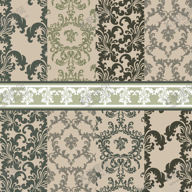 编号：66800604091759301312【酷图网】源文件下载-复古花纹图案设计素材