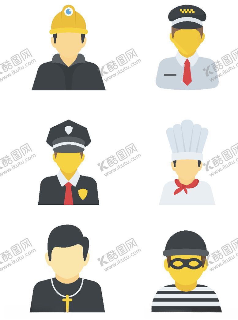 编号：55501909211032414536【酷图网】源文件下载-手绘人物图标