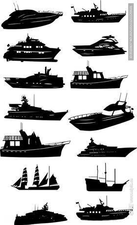 各式船只剪影集合
