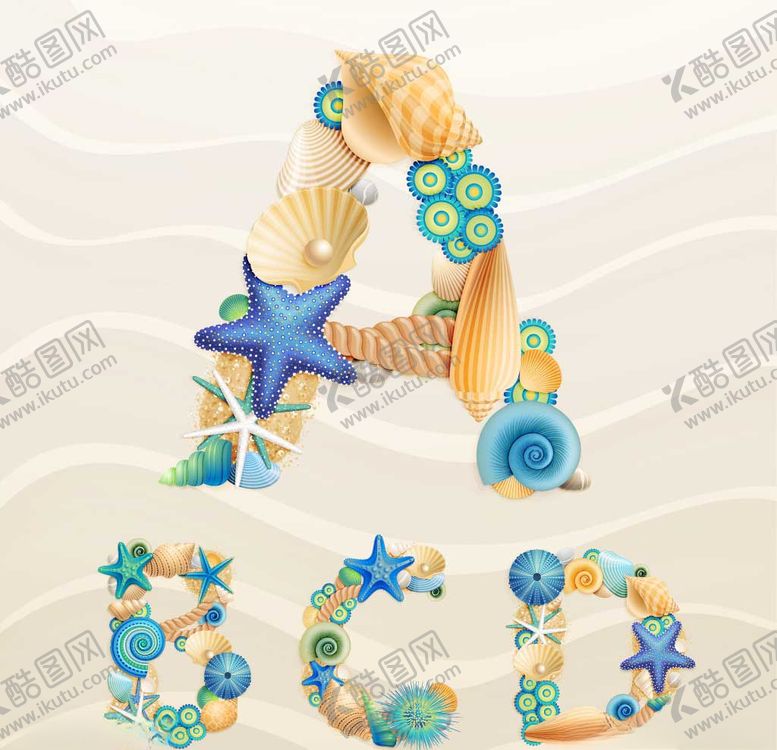 编号：22797310202128496003【酷图网】源文件下载-海洋生物字母