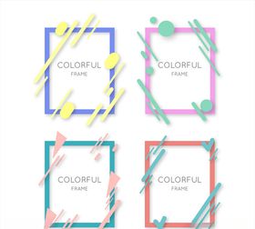 彩色长方形框架矢量图