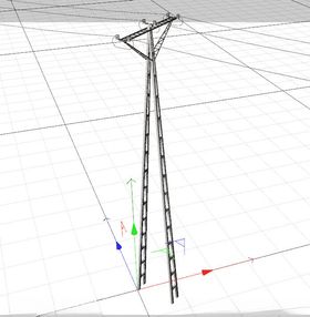 C4D模型电线杆