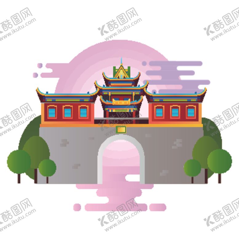 编号：38139910071701284851【酷图网】源文件下载-创意城市地标建筑物插画