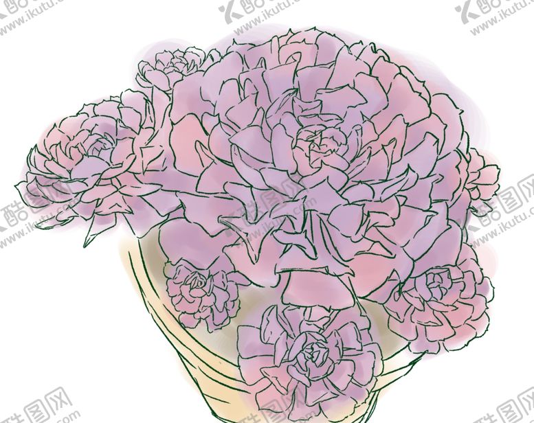 编号：44885709230816222438【酷图网】源文件下载-手绘多肉
