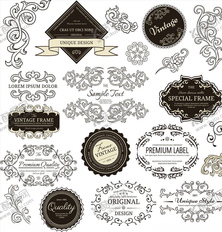 编号：44517409211619097520【酷图网】源文件下载-矢量花纹边框