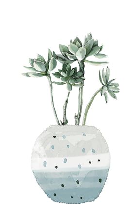 现代简约小清新水彩植物花瓶北欧