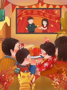 创意卡通插画图案温馨儿童彩色