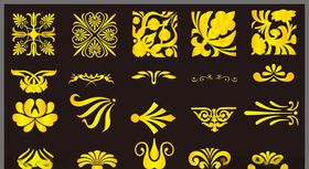 金色花边边框角花花纹