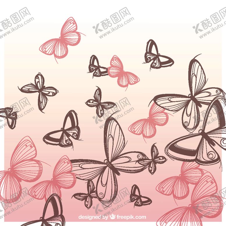 编号：75821209210404599535【酷图网】源文件下载-手绘蝴蝶背景